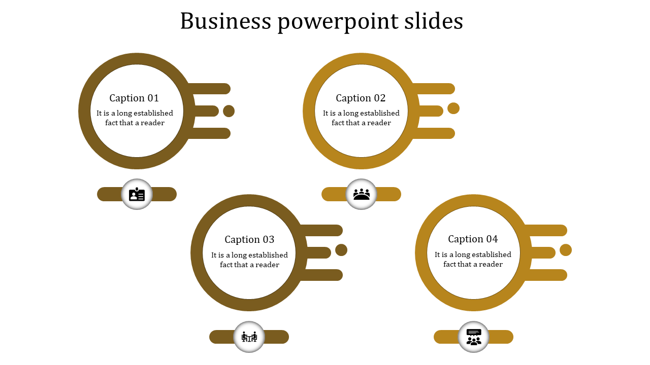 Best Business PowerPoint Slides With Four Node Design
